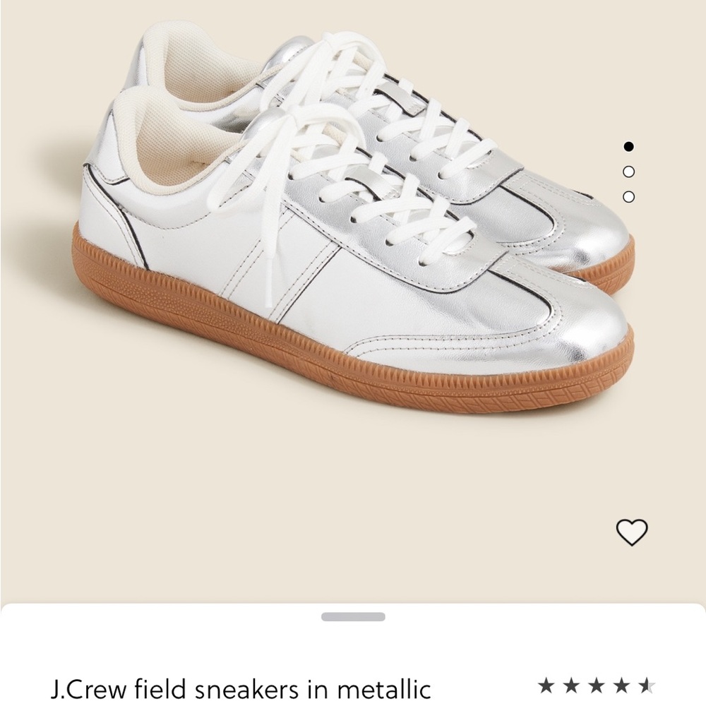 NWT J. Crew Metallic Silver Field Sneakers